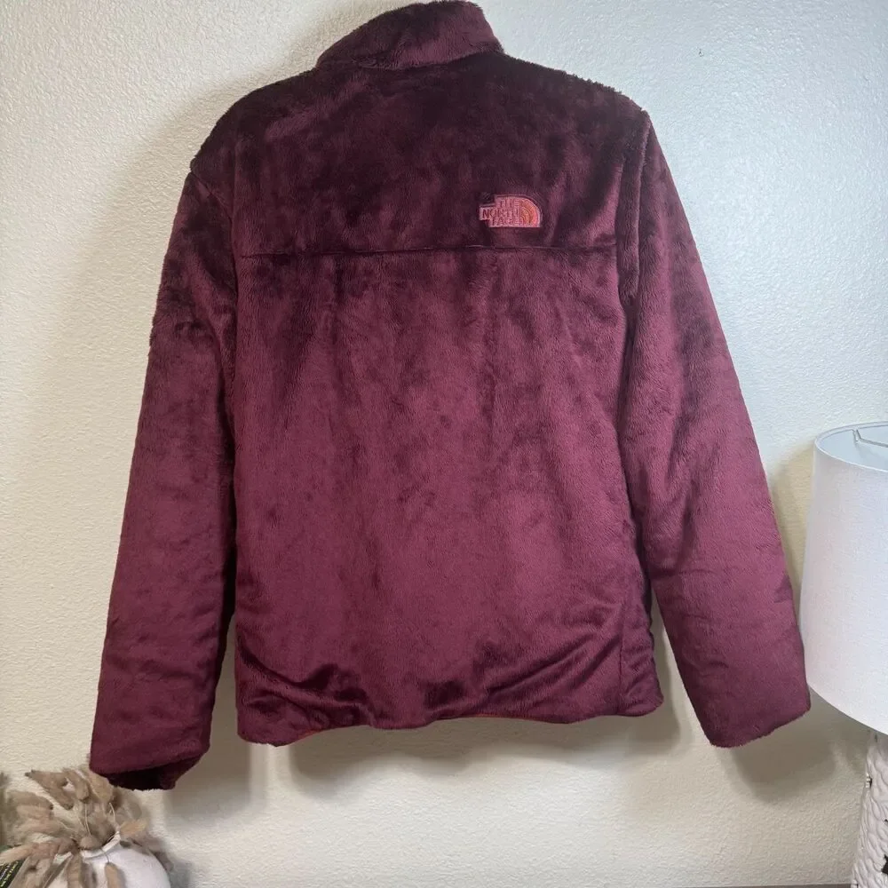 The North Face Maroon Reversible Mt Chimbo Jacket Sz M Fleece Insulate Outdoors